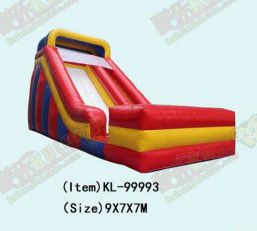 Rojo Amarillo Azul Parque de diversiones infantil tobogán inflable para alquilar