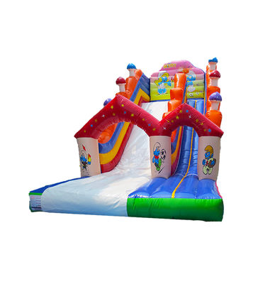 Parque de diversiones para niños Pitufos inflables Gran tobogán para alquilar