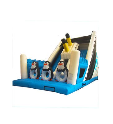 Parque de diversiones para niños tobogán de pingüino inflable para alquilar