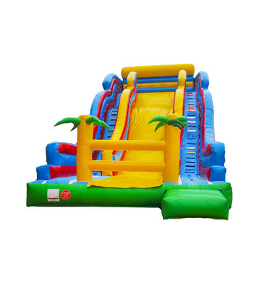 Parque de diversiones para niños Gran tobogán inflable con palmeras