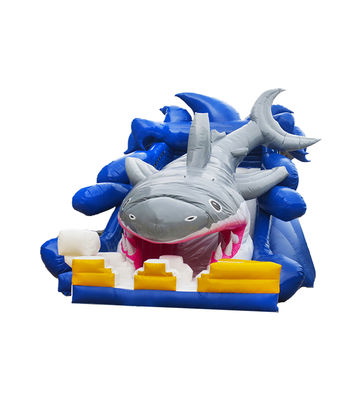 Enormes tiburones niños parque de diversiones tobogán inflable para alquiler