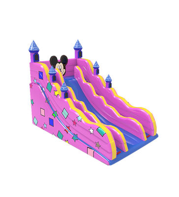 Parque de diversiones para niños Inflable Miki Mouse Pink Slide Para Alquiler