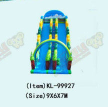 Color Azul Parque de diversiones Inflable Gran tobogán para alquiler