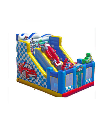 Carro de carreras de tema comercial de tobogán inflable para alquiler