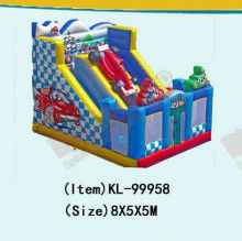 Carro de carreras de tema comercial de tobogán inflable para alquiler