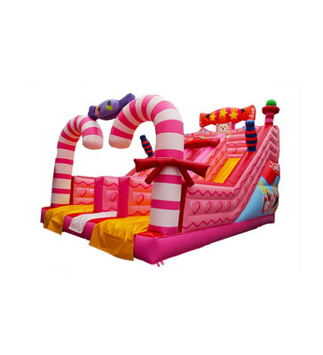 Dulces dulces niños parque de diversiones tobogán inflable para alquilar