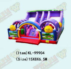 Personaliza grandes toboganes de dos carriles de color púrpura de salpicador inflable