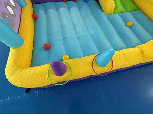 Poliéster Oxford Inflatable Violeta Amarillo Azul Deslizador Con Juego de Lanzamiento