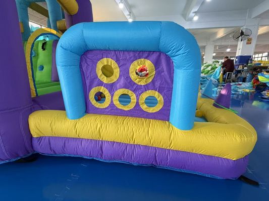 Poliéster Oxford Inflatable Violeta Amarillo Azul Deslizador Con Juego de Lanzamiento