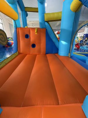Poliéster Oxford Flotable Azul y Naranja tobogán acuático para niños Parque de diversiones