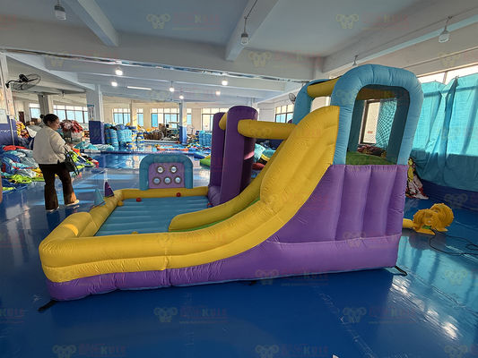 Poliéster Oxford Inflatable Violeta Amarillo Azul Deslizador Con Juego de Lanzamiento