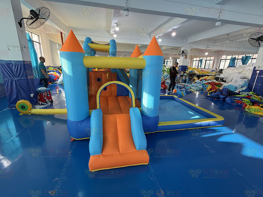 Poliéster Oxford Flotable Azul y Naranja tobogán acuático para niños Parque de diversiones