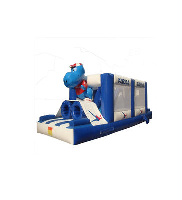 Blanco y azul oscuro Parque de diversiones infantil tobogán inflable para alquilar
