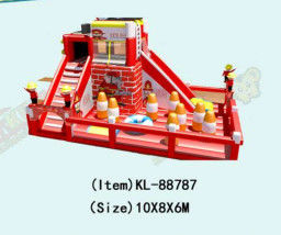 Camión de bomberos Combos Parque de diversiones para niños Parque de juegos inflable