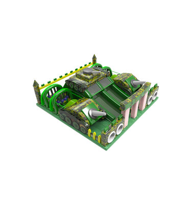 Temática del tanque Bouncy Slide Castillo Camuflaje Jardín de juegos para niños