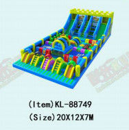 Tobogán inflable para parque infantil grande de 3 carriles