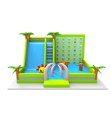 Zona de diversión inflable tropical personalizada con obstáculos para escalar