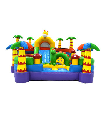 Castillo inflables animado: la aventura del punto feliz de los niños personalizado