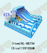 Castillo inflables azul: diversión para pequeños exploradores aventura - área de juego lista