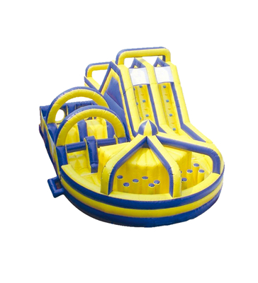 Deslizador de diversiones inflables amarillo - azul: Equipos divertidos para el parque infantil