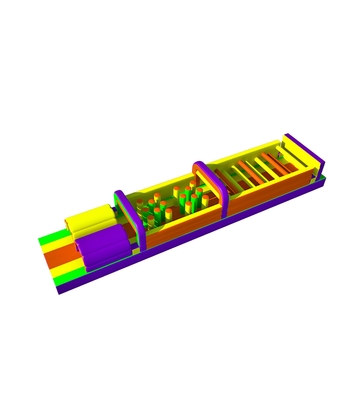 Arco iris - Colorado Correr obstáculos inflables Vivido juego configuración
