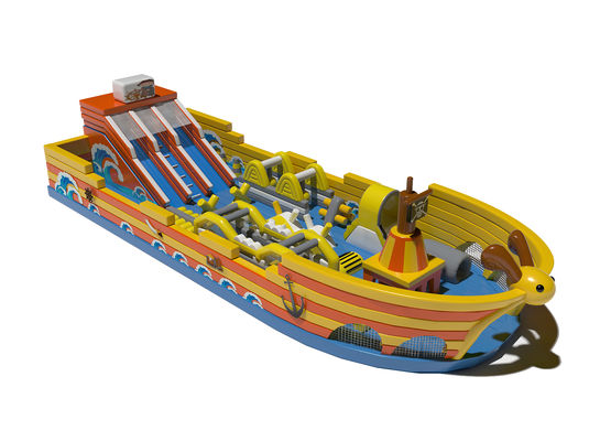 Barco pirata inflable Vuela el castillo con grandes toboganes