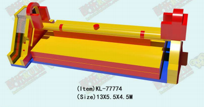 Amarillo - Rojo estructura de juego inflable aparatos de construcción alegres