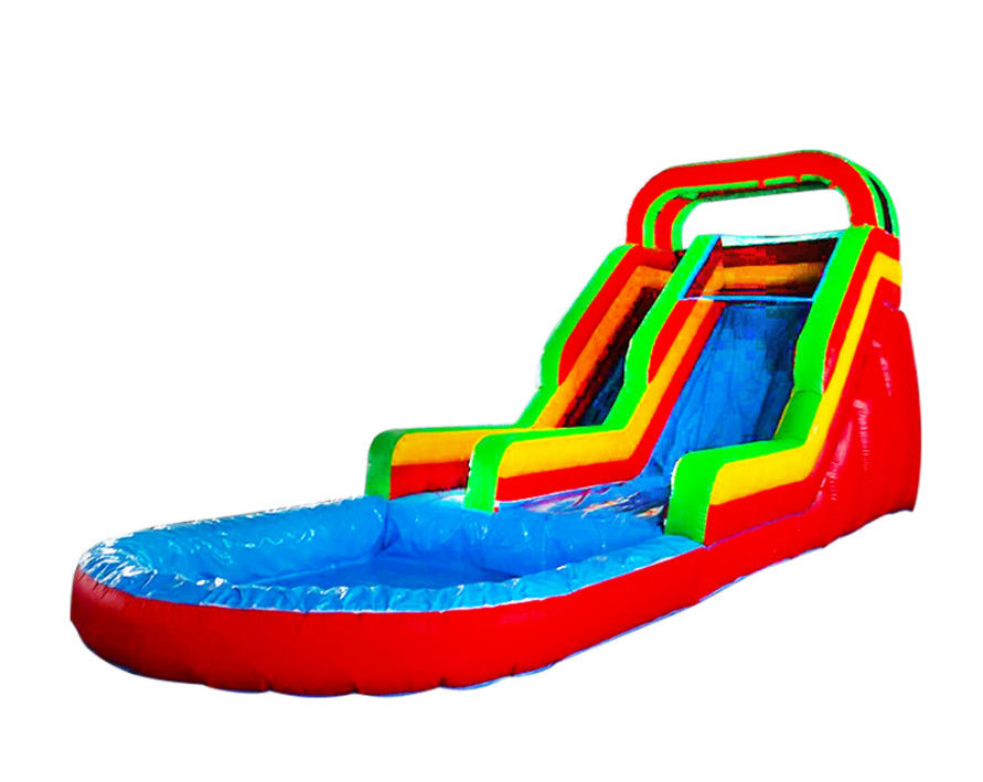 Deslizador inflable vibrante y colorido para niños