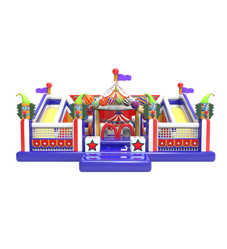 Circo Inflable Colorido - Zona de Diversión Inspirada en el Carnaval con Toboganes