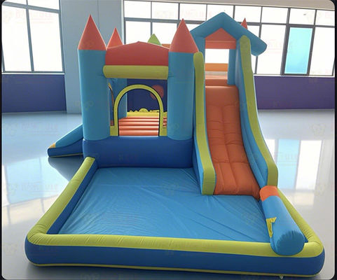 Poliéster Oxford Flotable Azul y Naranja tobogán acuático para niños Parque de diversiones